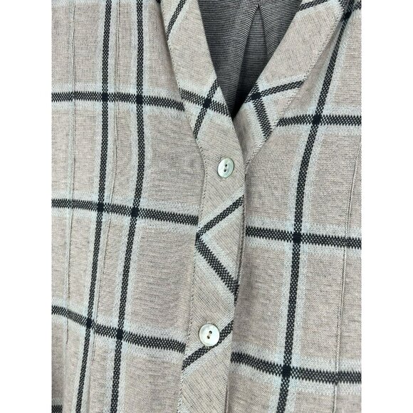 Soft Surroundings Women's Top M Plaid Pink Gray Thick Warm Button Up Long Sleeve - Picture 6 of 10